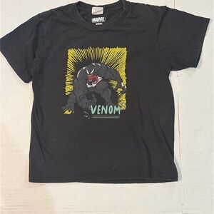 Marvel Black Venom Graphic Tee with Yellow & Teal Accents